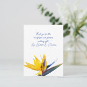 Carte Plat Merci Oiseau du paradis jaune (Debout devant)