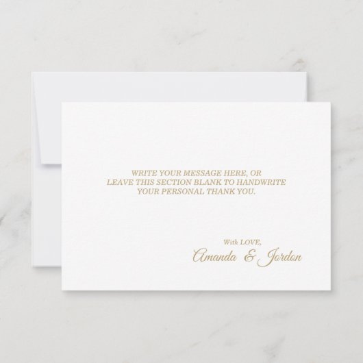 Carte plat Merci or simple (Dos)