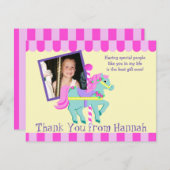 Carte Plat Merci photo Pony Peint (Devant / Derrière)