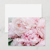Carte Plat Merci Pink Peony (Devant / Derrière)