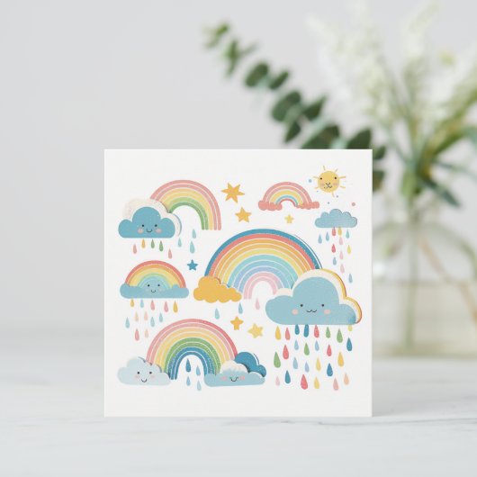 Carte plat moderne Boho Rainbow Collection (Debout devant)