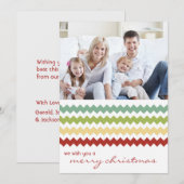 Carte Plat Multi Chevron Chic Family Holiday (Devant / Derrière)