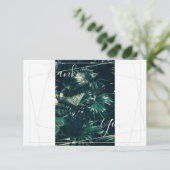 Carte Plat Pale Green Palm Tree Leaf Merci (Debout devant)