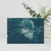 Carte Plat Pale Green Palm Tree Leaf Merci (Debout devant)