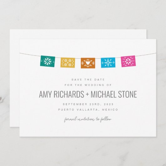 Carte Plat Papel Colorée (Devant / Derrière)