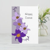 Carte Plat Pâques Florale Violet (Debout devant)