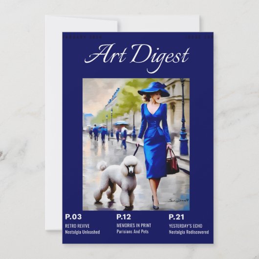 Carte Plat Parisienne Et Animaux (Devant)