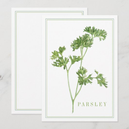 Carte plat PARSLEY 5x7 FRAÎCHE (Devant / Derrière)