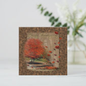Carte Plat Paysage Feuille en chute (Debout devant)