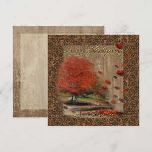Carte Plat Paysage Feuille en chute