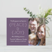 Carte Plat Peace and Joy, violet (Debout devant)