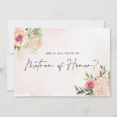Carte plat Peony and Gold Bloom Matron of Honor (Devant)