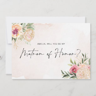 Carte plat Peony and Gold Bloom Matron of Honor