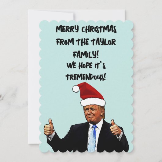 CARTE PLAT PERSONNALISÉE DONALD TRUMP CHRISTMAS (Devant)
