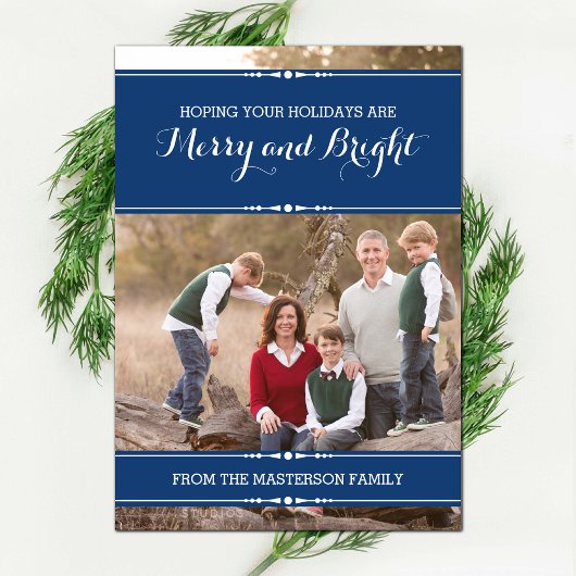 Carte Plat Photo Blue Simply Chic