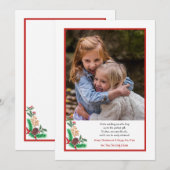 Carte Plat photo de jour férié Red Border (Devant / Derrière)