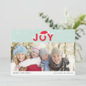 Carte Plat Photo Fête Mint Snow Joy (Debout devant)