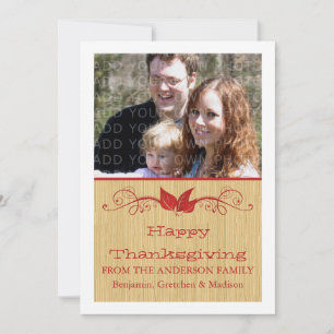 Carte Plat photo Red Russe Feuille Thanksgiving