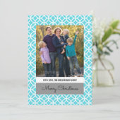 Carte Plat photo Turquoise Classy Diamond Holiday (Debout devant)