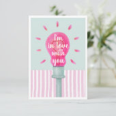 Carte Plat Pink Lightbulbe Heart (Debout devant)
