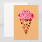 Carte Plat Pizza à la crème glacée (Devant / Derrière)