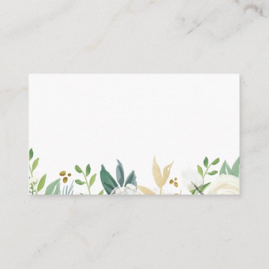 Carte Plat Place Mariage or et blanc (Dos)