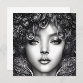 Carte Plat Portrait Art numérique Divine Black Gir (Devant / Derrière)