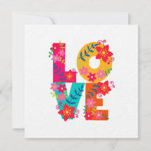 Carte Plat Rainbow Love