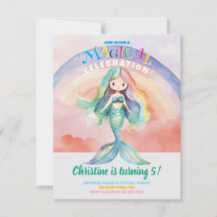 Carte plat Rainbow Mermaid