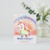 Carte plat Rainbow Unicorn (Debout devant)
