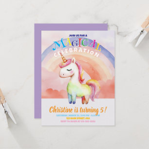 Carte plat Rainbow Unicorns