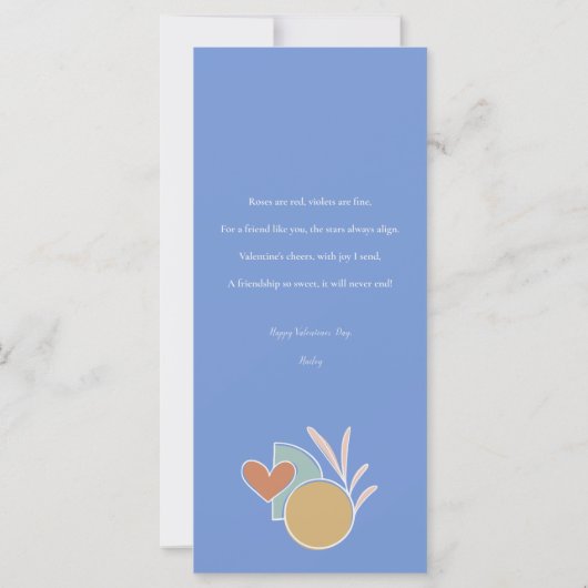 Carte Plat Retro Boho Valentines Day (Dos)