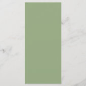 Carte Plat Sage Green Minimalist Mariage Menu (Dos)