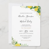 Carte plat simple citron Faire-part de mariage (Devant)