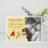Carte Plat Snowman Duo, Jaune (Debout devant)