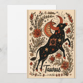 Carte plat - Taurus Celestial Zodiac Art (Devant / Derrière)