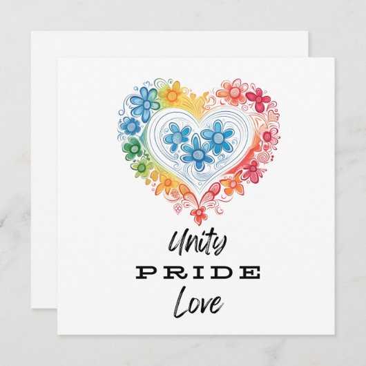 Carte plat Unity Pride Love (Devant / Derrière)