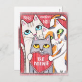 Carte Plat Valentine Drôle & Mignonne Chat (Devant / Derrière)
