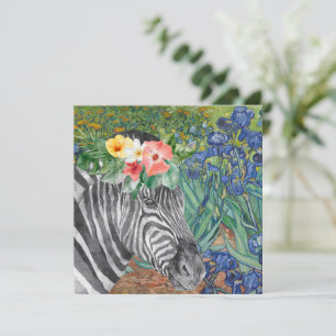 Carte plat Van Gogh's Irises and Fancy Zebra