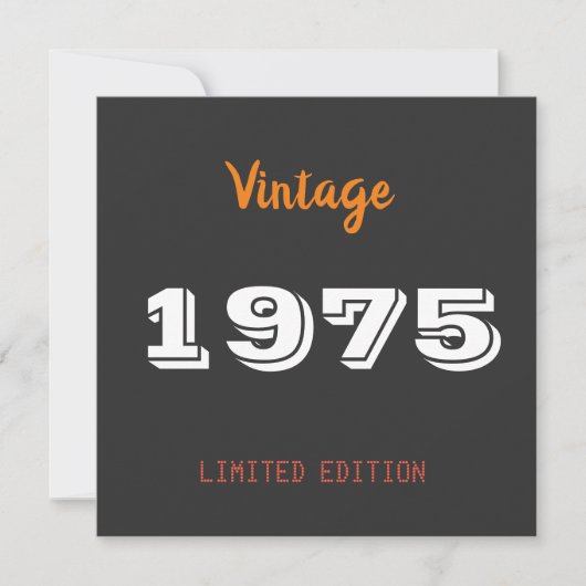 Carte plat vintage 1975 50e édition limitée (Devant)