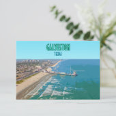Carte Plat Vintage Galveston Texas Pier (Debout devant)