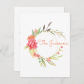 Carte plat Watercolor Garden (Devant / Derrière)