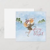 Carte Plat Whimsical Ginger Hair Patinage de glace (Devant / Derrière)