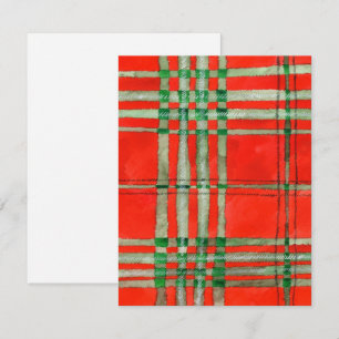 CARTE PLATE 4,25x5,5 TARTAN SCOTT ROUGE / VERTICAL