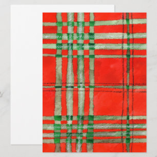 CARTE PLATE 6,5x8,75 TARTAN SCOTT ROUGE / VERTICAL
