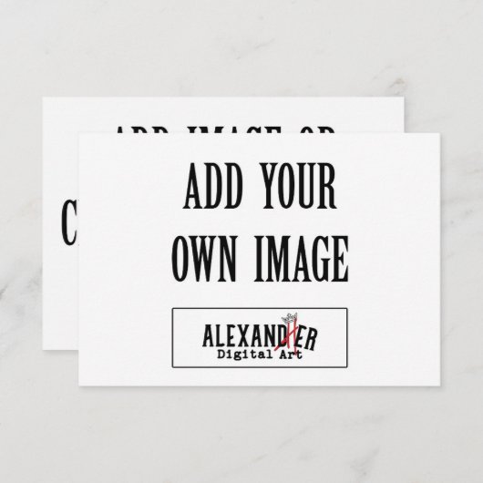 Carte plate A1 horizontale de 3,5 x 5 po (Devant / Derrière)