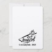 Carte plate à motif de rose bleue sur fond de papi (Dos)