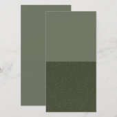 Carte plate à texture fendue vert mousse – Personn (Devant / Derrière)