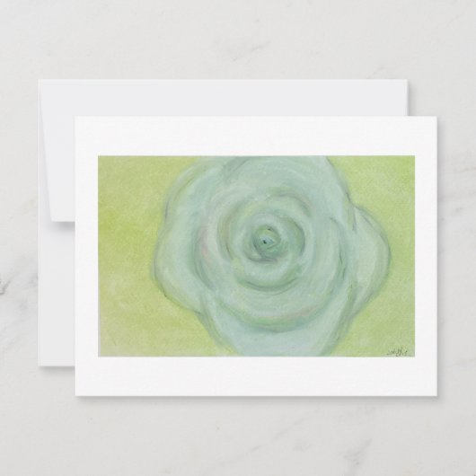 Carte plate abstraite à la main Rose Blanche (Devant)