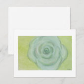 Carte plate abstraite à la main Rose Blanche (Devant / Derrière)
